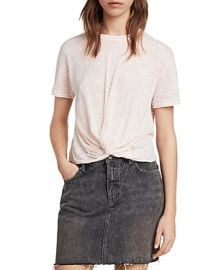 ALLSAINTS Carme Twist-Front Striped Tee at Bloomingdales